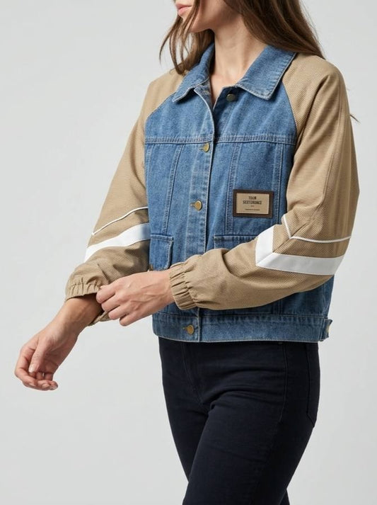 Remix Panel Denim Bomber